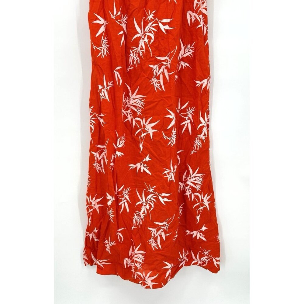 vintage 60s TOBY HONOLULU maxi dress hawaiian cotton floral beach orange M L - Picture 4 of 6